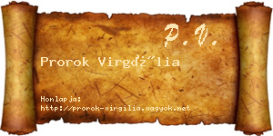 Prorok Virgília névjegykártya